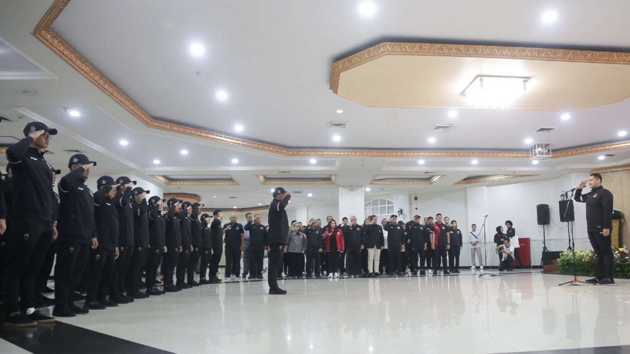 Pengukuhan Kontingen Olimpiade Paris 2024 di Kemenpora
