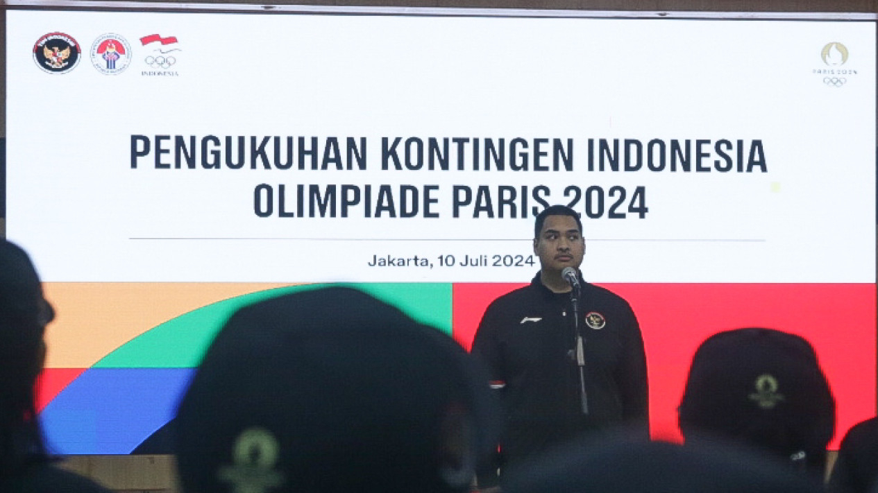 Pengukuhan Kontingen Olimpiade Paris 2024 di Kemenpora