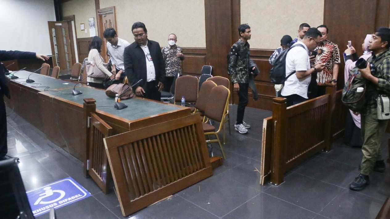 Usai Sidang Vonis SYL, Ruang Sidang Rusak