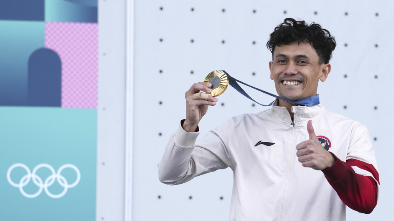 Veddriq Leonardo Raih Emas Perdana Indonesia Olimpiade 2024