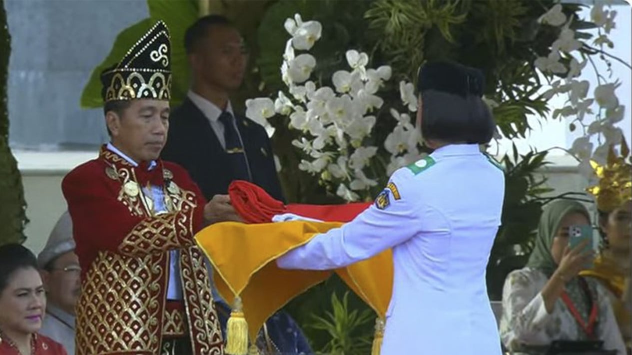 Upacara Penurunan Bendera 17 Agustus 2024 di IKN