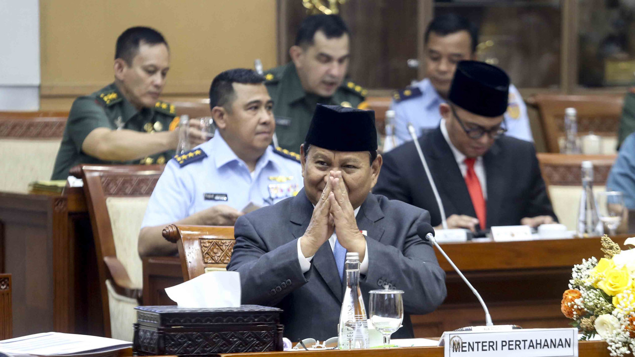Prabowo Subianto Hadiri Raker Terakhir dengan Komisi 1 DPR