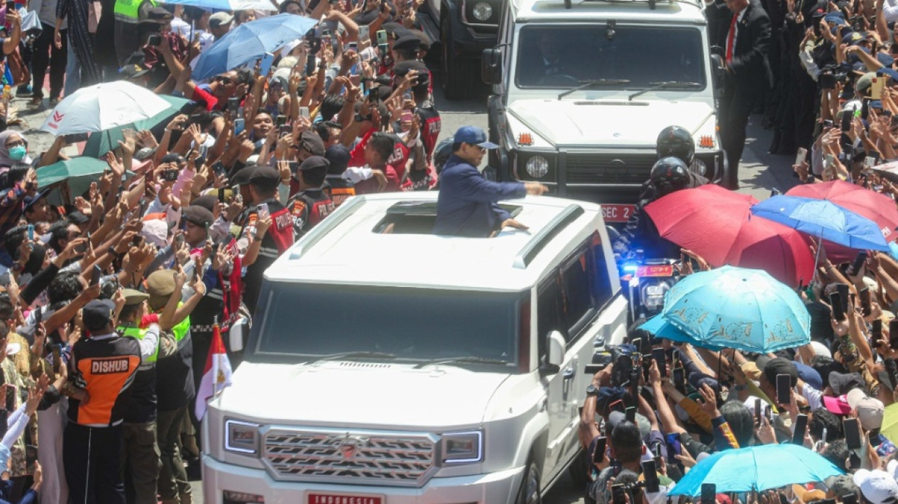 Iring-iringan Presiden Prabowo Menuju Istana Merdeka
