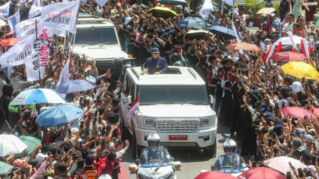 Iring-iringan Presiden Prabowo Menuju Istana Merdeka