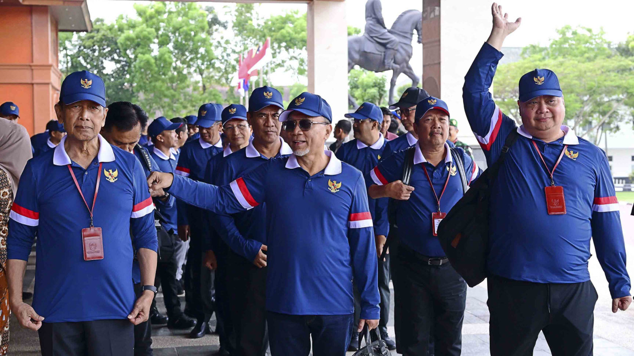 Potret Para Menteri dan Wamen Hari Terakhir Retreat di Akmil