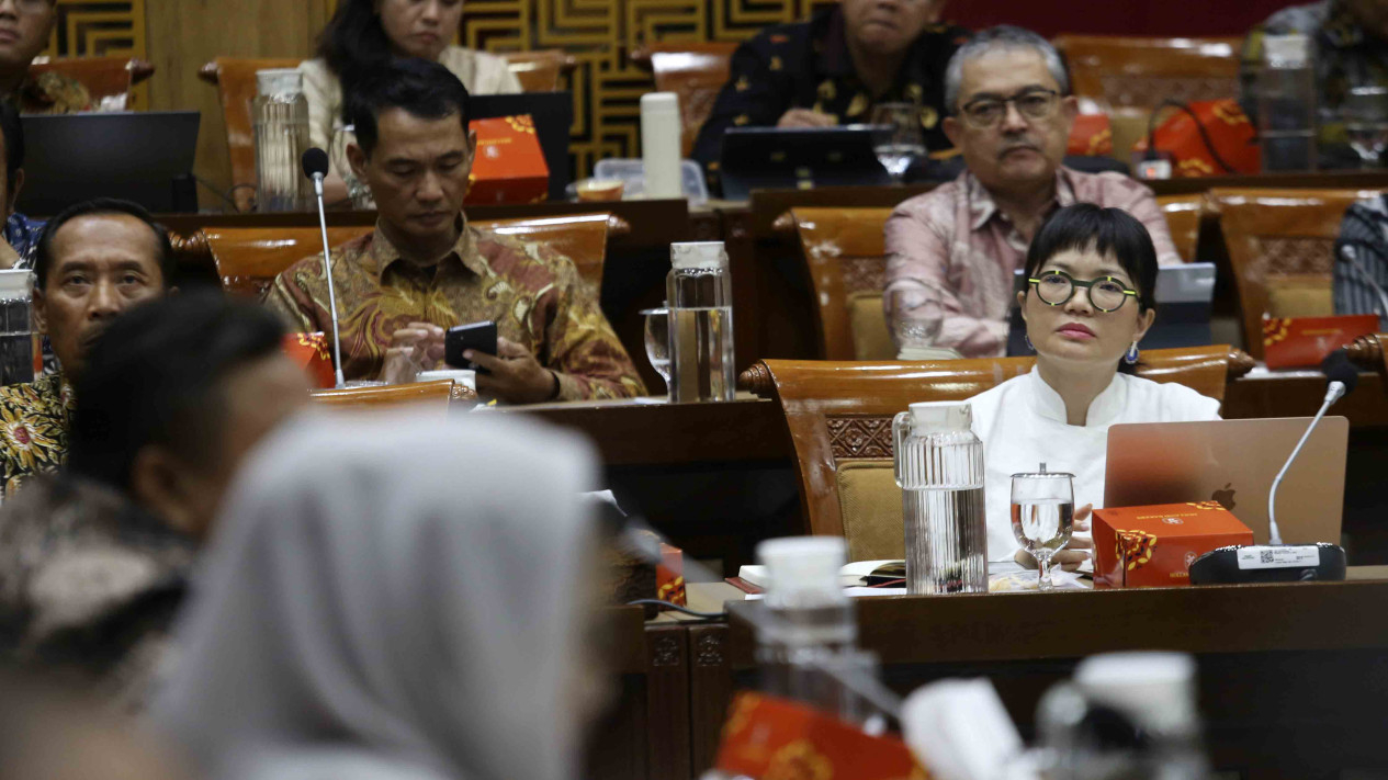 Wamendiktisaintek Stella Christie Rapat Perdana di DPR