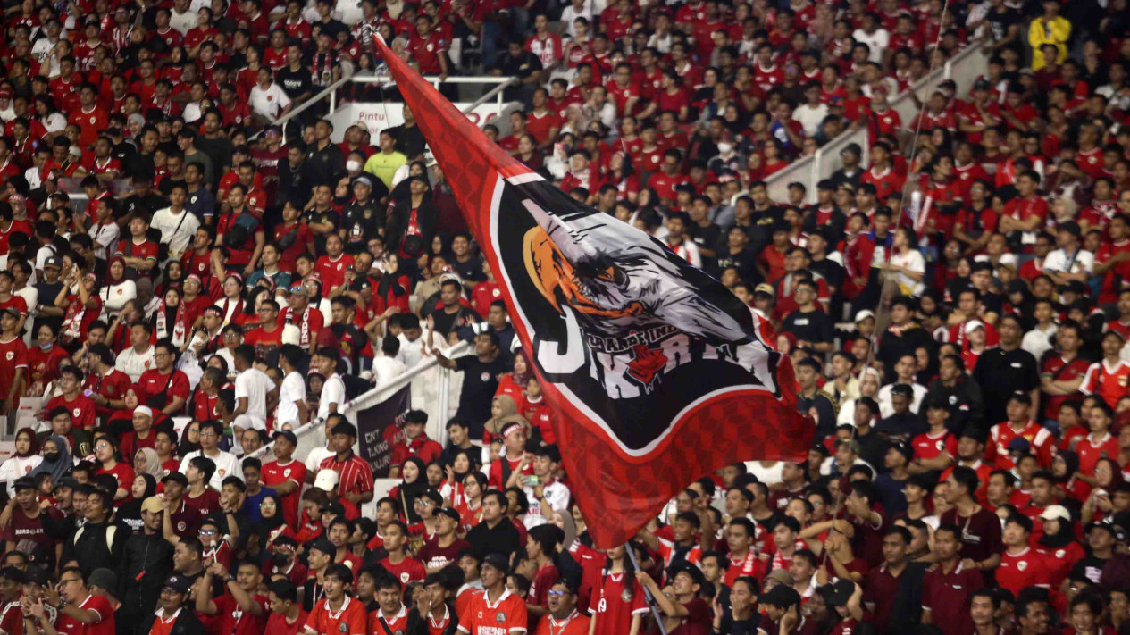 Suporter Indonesia Penuhi Tribun di Laga Indonesia vs Jepang