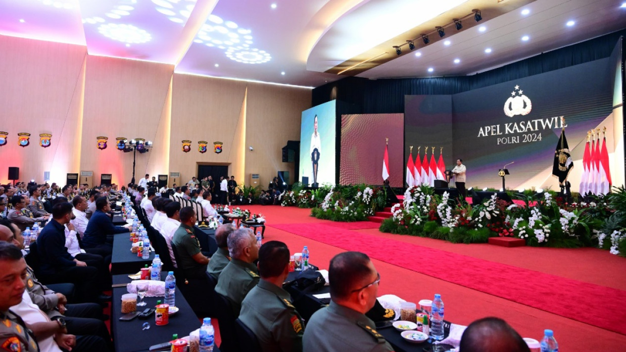 Presiden Prabowo Hadiri Apel Kasatwil Polri 2024
