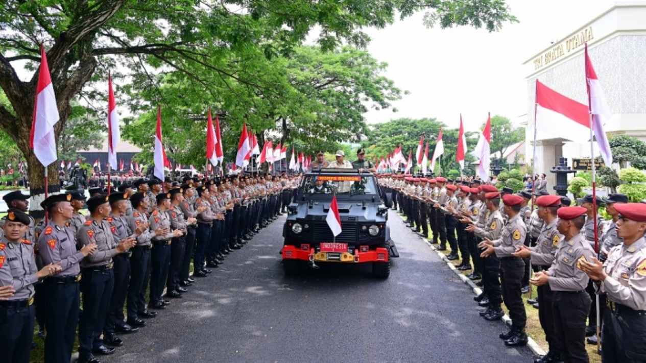Presiden Prabowo Hadiri Apel Kasatwil Polri 2024