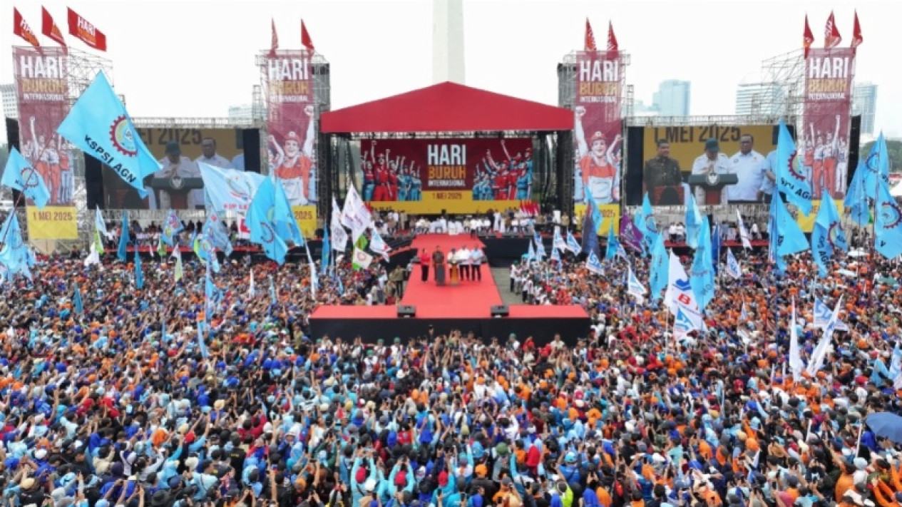 Presiden Prabowo Hadiri Puncak Perayaan Hari Buruh