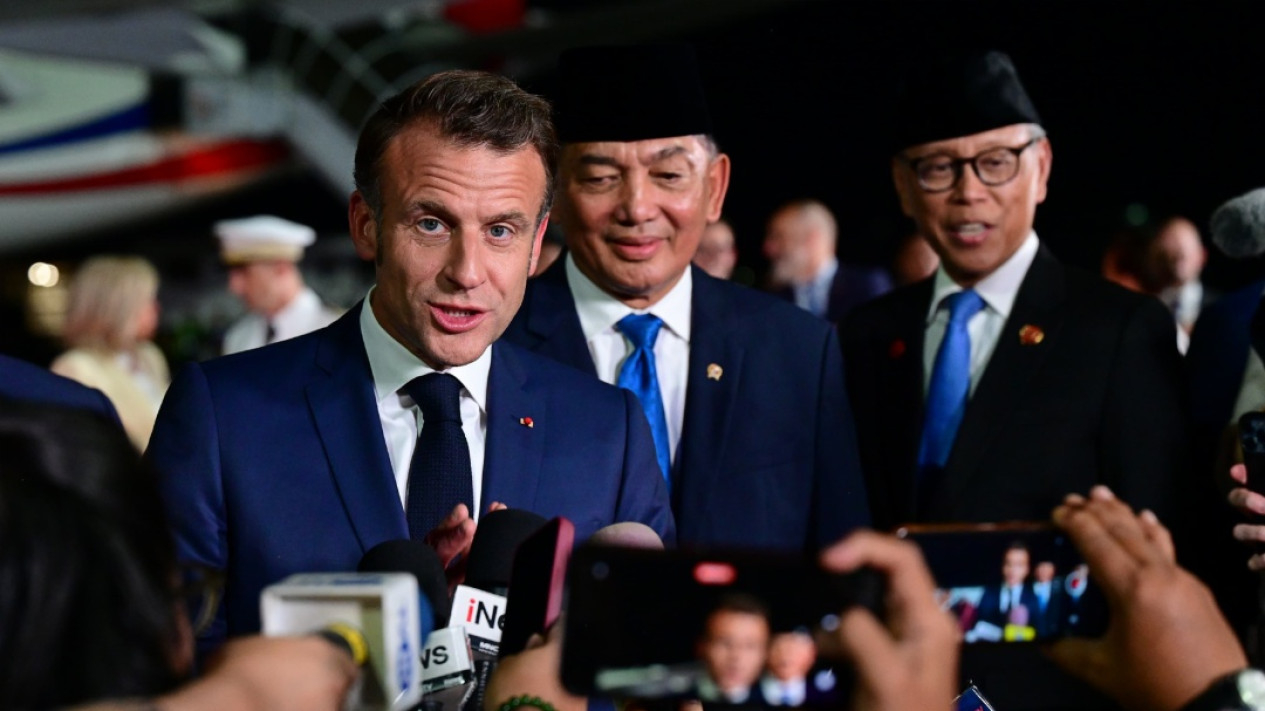 Presiden Prancis Emmanuel Macron Tiba di Indonesia