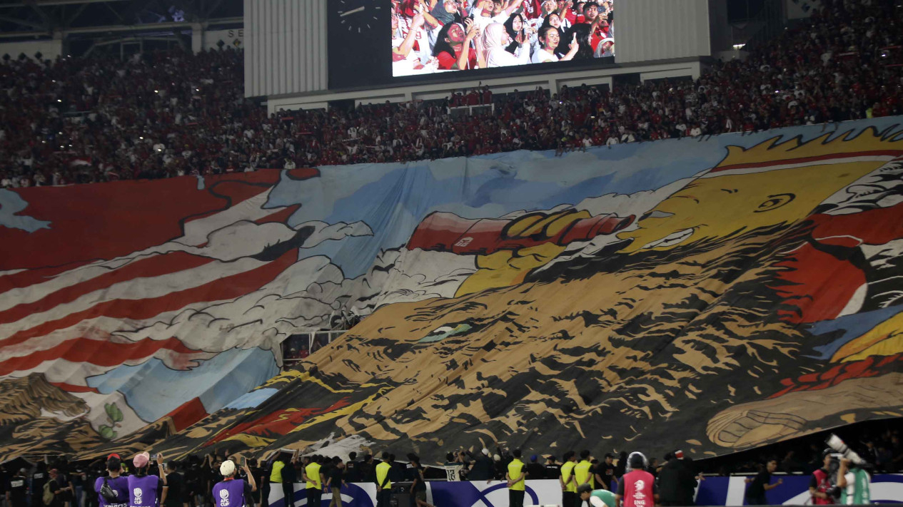 Koreo Suporter Indonesia saat Melawan China
