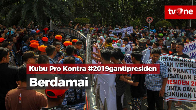 Kubu Pro dan Kontra #2019gantipresiden di Surabaya Berdamai