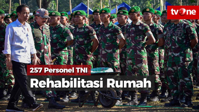 257 Personel TNI Bantu Rehabilitasi Rumah Rusak Gempa Lombok