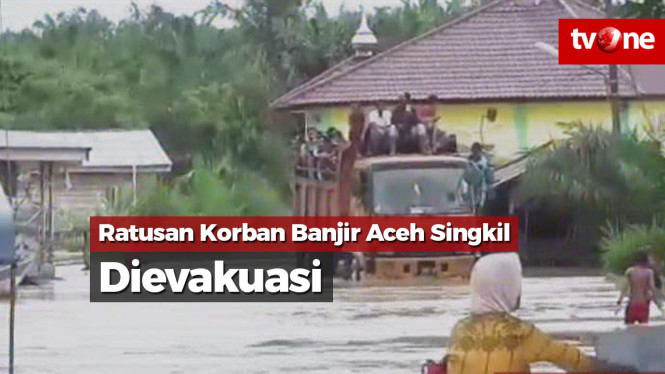 Ratusan Warga Korban Banjir di Aceh Singkil Dievakuasi