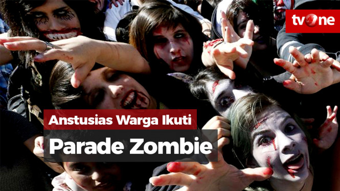 Antusias Warga Ikuti Parade Zombie Walk