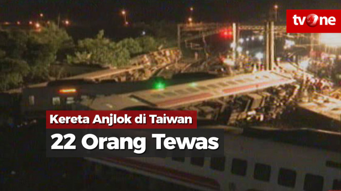 Korban Tewas Kereta Anjlok di Taiwan Jadi 22 Orang
