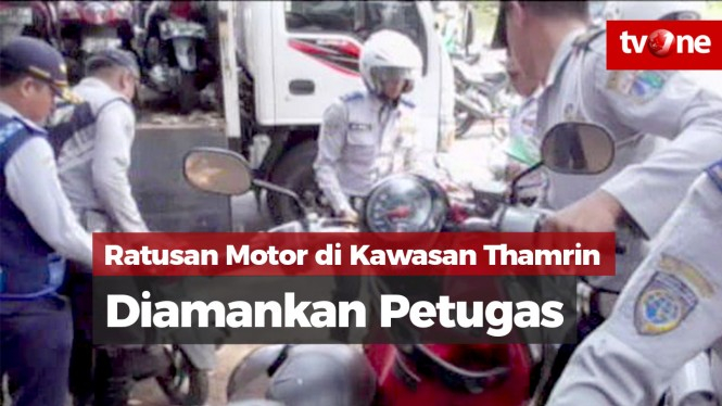 Razia Parkir Liar di Kawasan Thamrin, Ratusan Motor Diangkut