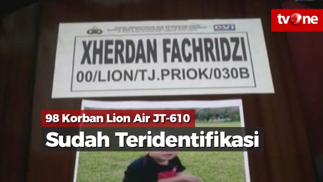 98 Jenazah Korban Lion Air JT610 Jatuh Sudah Teridentifikasi