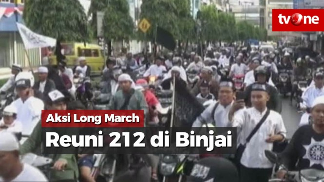 Aksi Long March Peserta Reuni 212 di Kota Binjai
