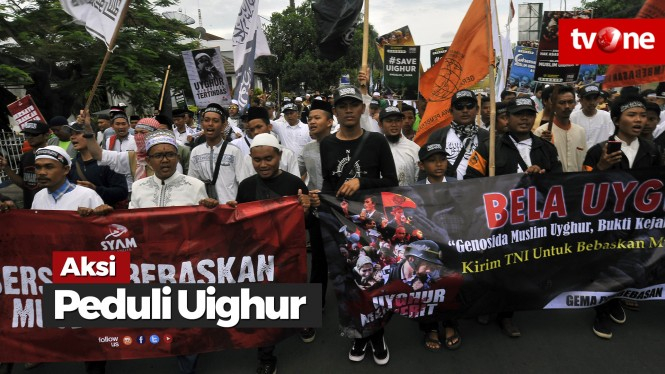 Aksi Bela Muslim Uighur Padati Kedubes China