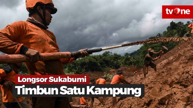 Longsor Timbun Kampung di Sukabumi, 4 Orang Tewas 41 Hilang