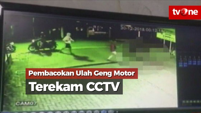 Aksi Pembacokan Ulah Geng Motor Terekam CCTV