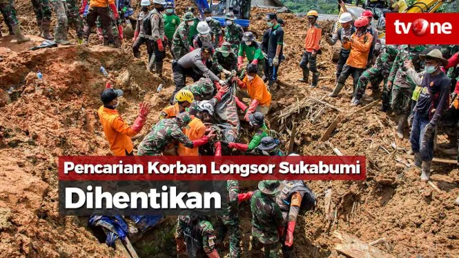 Pencarian Korban Longsor Sukabumi Dihentikan