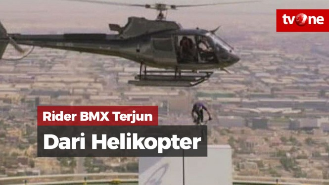Atasi Takut Ketinggian, Rider BMX Terjun dari Helikopter