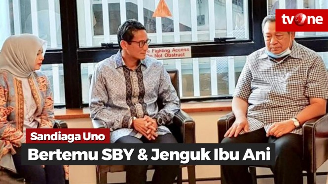 Sandiaga Uno Bertemu SBY dan Jenguk Ibu Ani ke Singapura
