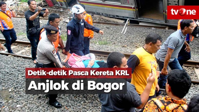Detik-detik Pasca Kereta KRL Anjlok di Bogor!