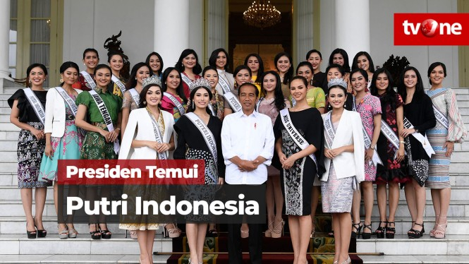 Rombongan Puteri Indonesia dan Miss Universe Temui Jokowi