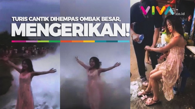 Mengerikan! Turis Cantik Dihempas 'Ombak Setan' di Bali
