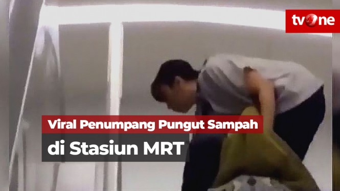Viral Wanita Punguti Sampah di Stasiun MRT