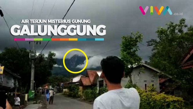 Penampakan Air Terjun Misterius di Tebing Gunung Galunggung