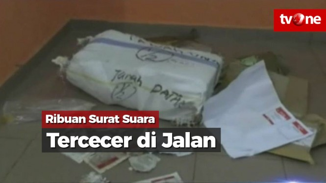 Ribuan Surat Suara Tercecer di Jalan di Kampar Riau