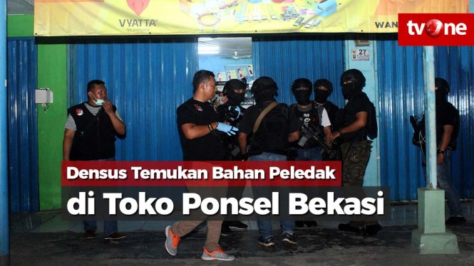 Densus Temukan Bahan Peledak dalam Toko Ponsel di Bekasi