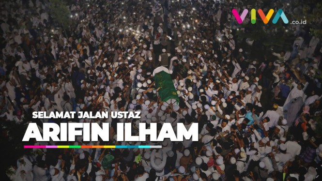 VIDEO: Salawat Ribuan Santri di Pemakaman Ustaz Arifin Ilham