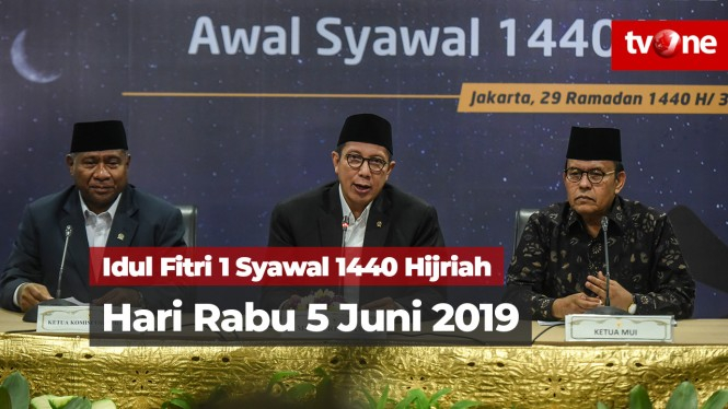 Idul Fitri 1 Syawal 1440 Hijriah Ditetapkan Rabu 5 Juni 2019