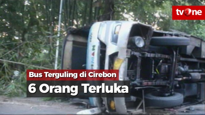 Bus Terguling di Cirebon, Enam Orang Terluka
