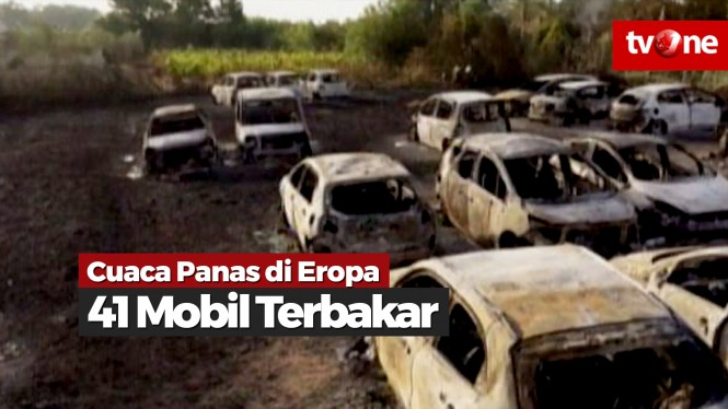 Cuaca Panas di Eropa, 41 Mobil Hangus Terbakar