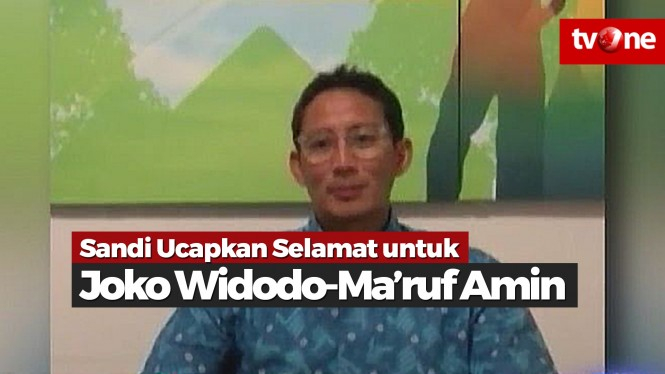Sandiaga Uno Sampaikan Selamat kepada Jokowi-Ma'ruf Amin