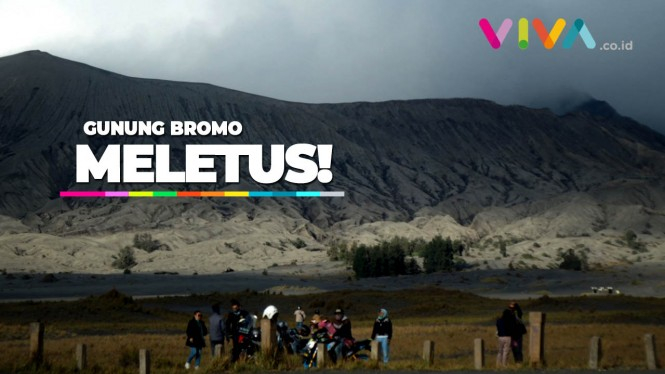 VIDEO: Gunung Bromo Meletus, Langit Menghitam