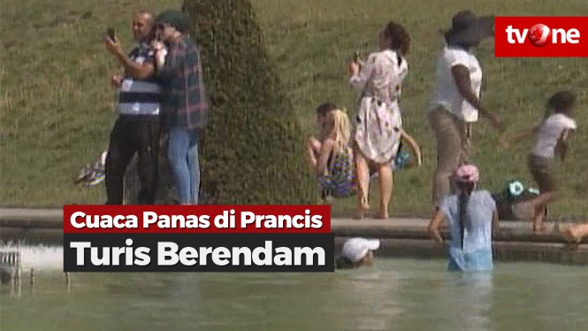 Dilanda Gelombang Panas, Turis di Prancis Berendam di Kolam
