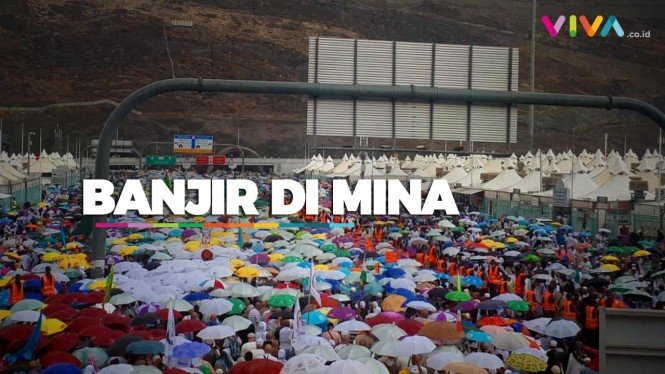 Momen Hujan Deras Hingga Banjir di Mina