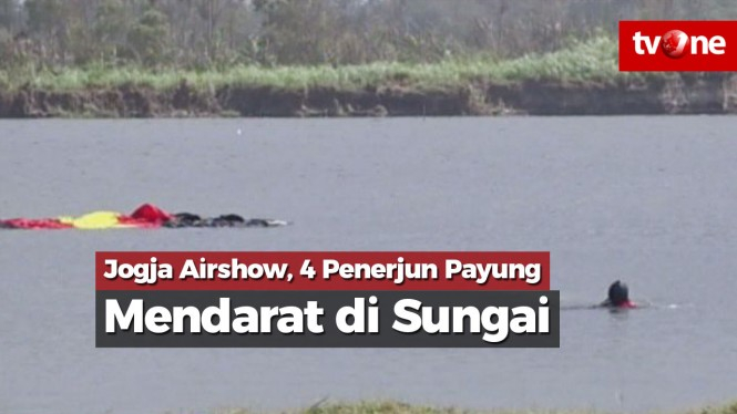 Jogja Airshow, 4 Penerjun Payung Mendarat Darurat di Sungai