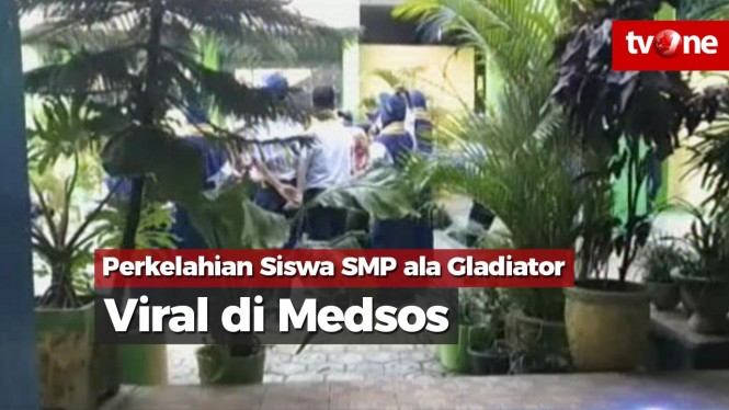 Perkelahian Siswa SMP ala Gladiator Viral di Medsos
