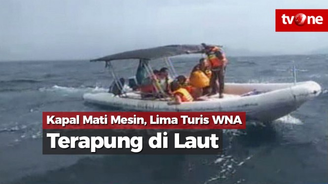 Kapal Mati Mesin, Lima Turis WNA Terombang-ambing di Laut