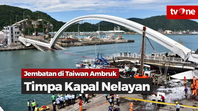 Jembatan di Taiwan Ambruk Timpa Kapal Nelayan