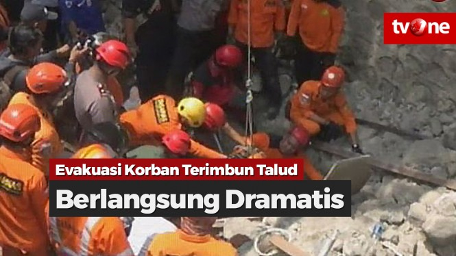 Evakuasi Korban Tertimbun Talud Berlangsung Dramatis